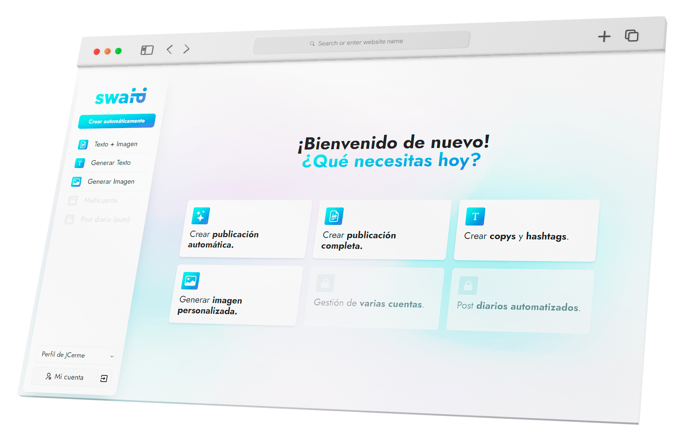 Aplicación SWAIP en desktop/ordenador