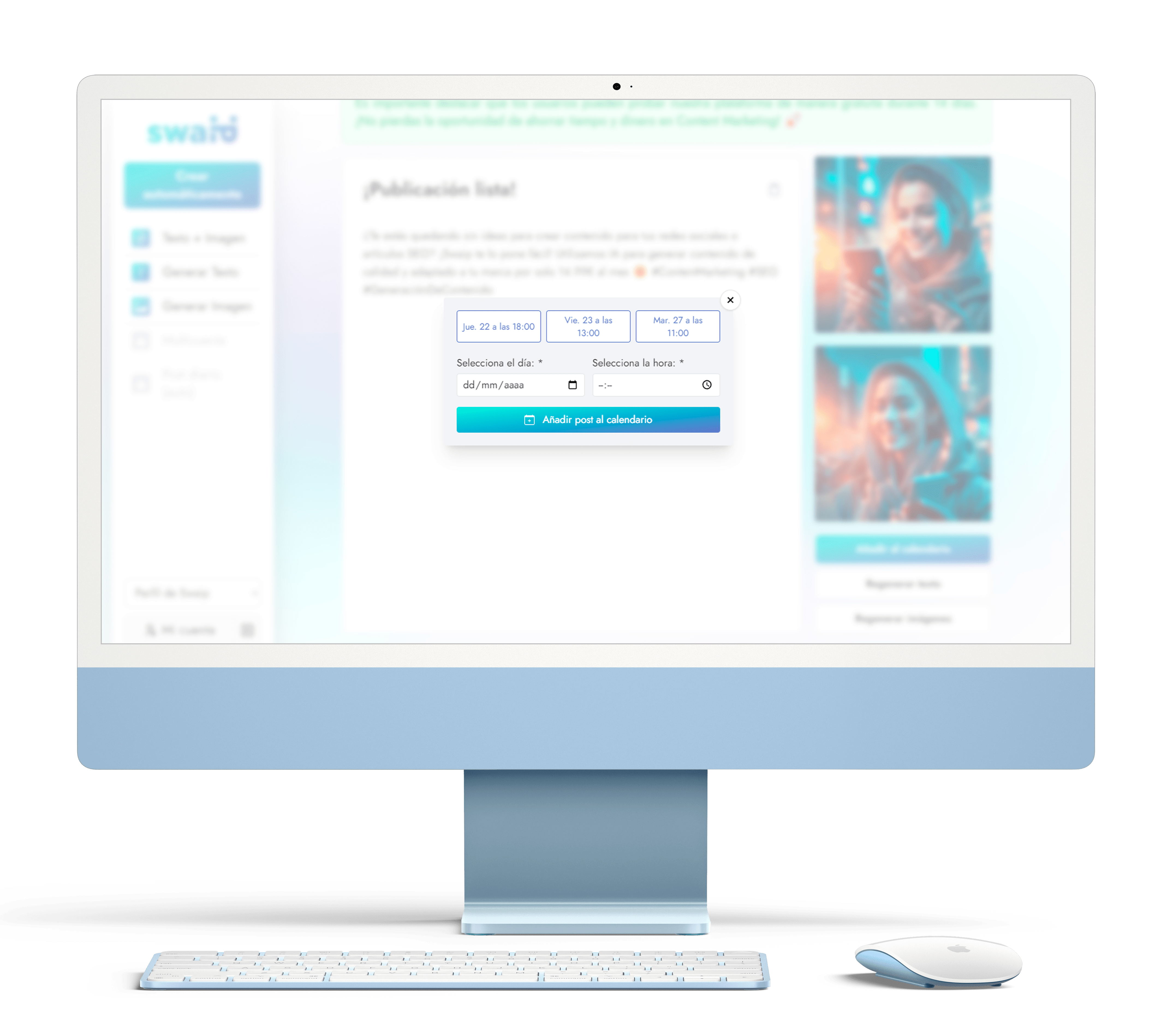 Aplicación de SWAIP en dispositivo móvil con la interfaz de generación de imágenes